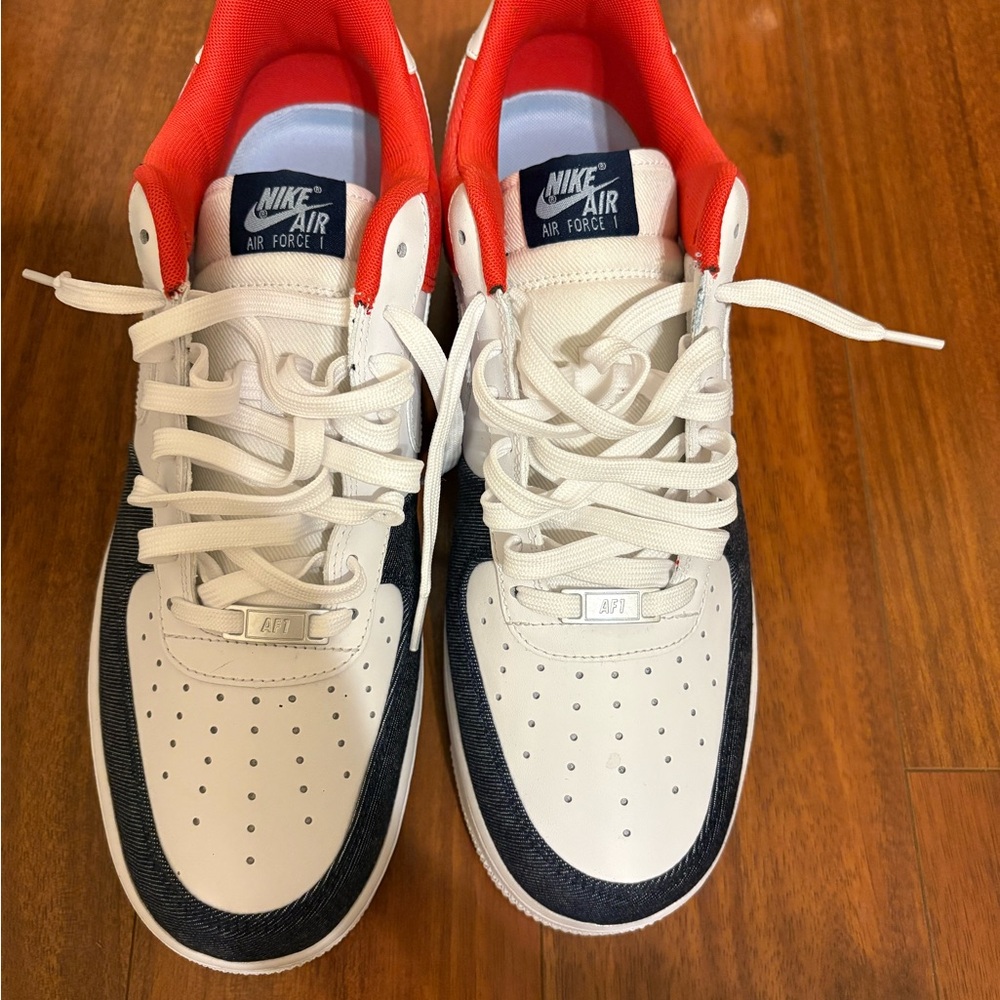 Nike Air Force 1 '07 LX 'White Red Denim' - Picture 9 of 12